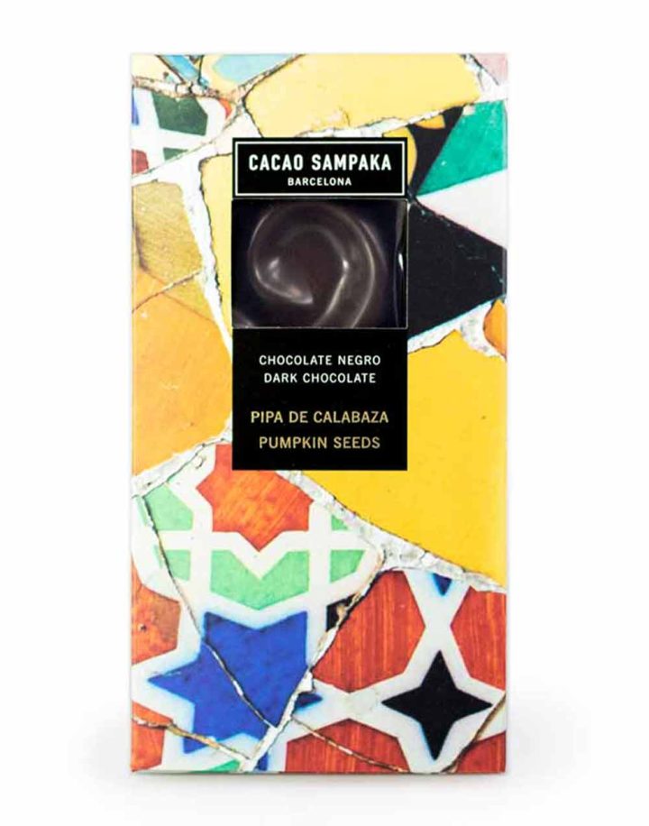 Cacao-Sampaka-Dark-Chocolate-Pumpkin-Seed-Gaudi-front-white-BG-for-WEB