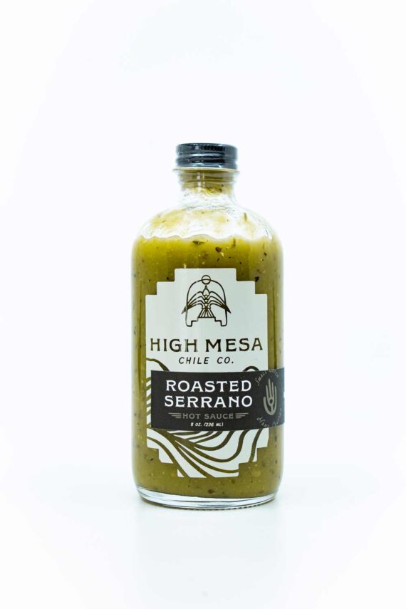 Caputos OnlineHigh Mesa Chile Co Serrano Hot Sauce 8oz Front White BG For WEB