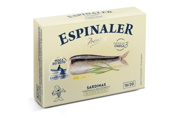 Espinaler Baby Sardines in Olive Oil 16_20 Premium Line Transparent BG