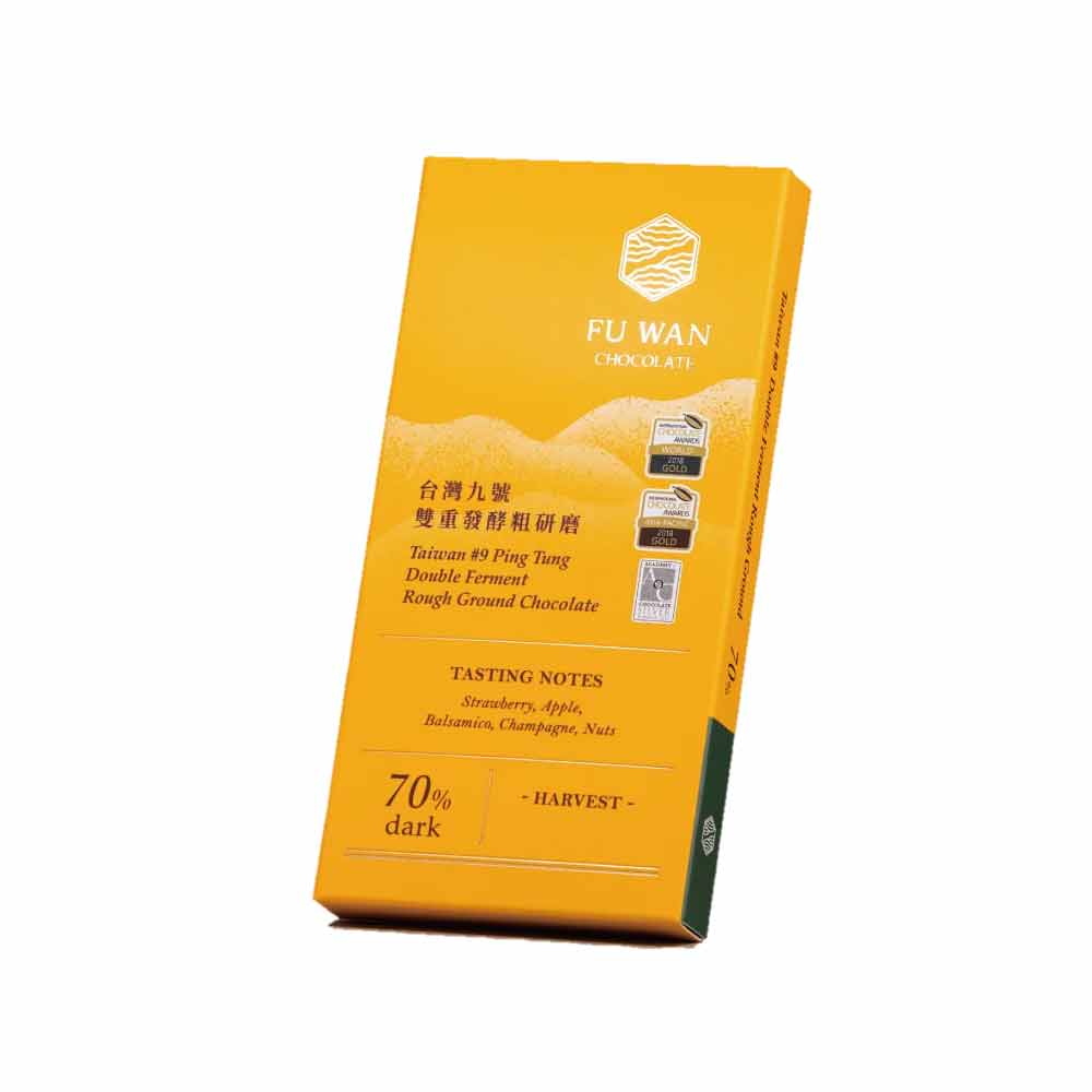 Fu-Wan-Taiwan-#9-Ping-Tung-Double-Ferment-Rough-Ground-Chocolate-70%,-45g-for-web