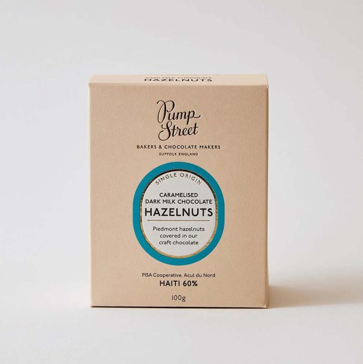 Pump Street Haiti 60% Dark Milk Chocolate Hazelnuts 100g front white BG for WEB