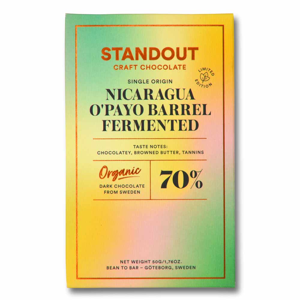 Standout Nicaragua O´ Payo Barrel Fermented Front White BG Drop Shaddow For WEB