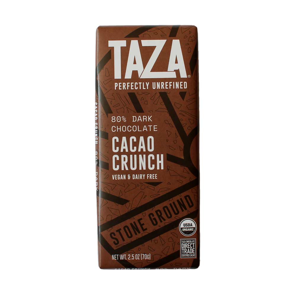 Taza Organic Cacao Crunch 80% Front white BG for WEB