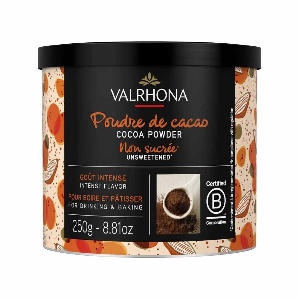 Valrhona Cocoa Powder Retail Box, 250g Front White BG For WEB